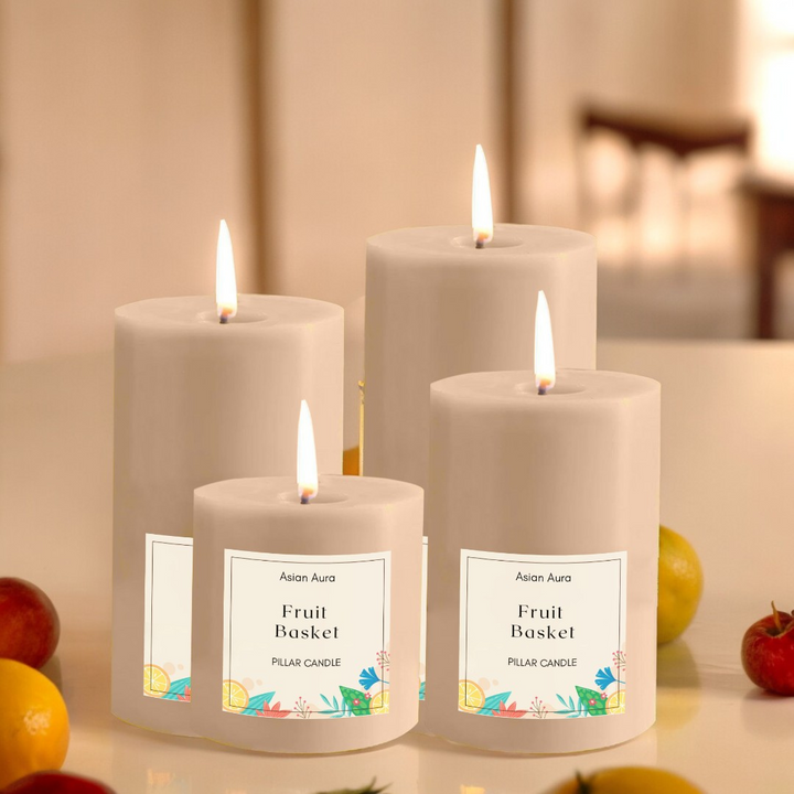 Fruit Basket Pillar Candle Set