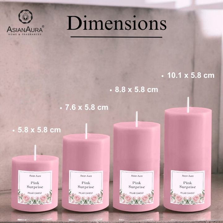 Pink Surprise Scented Pillar Candle Set