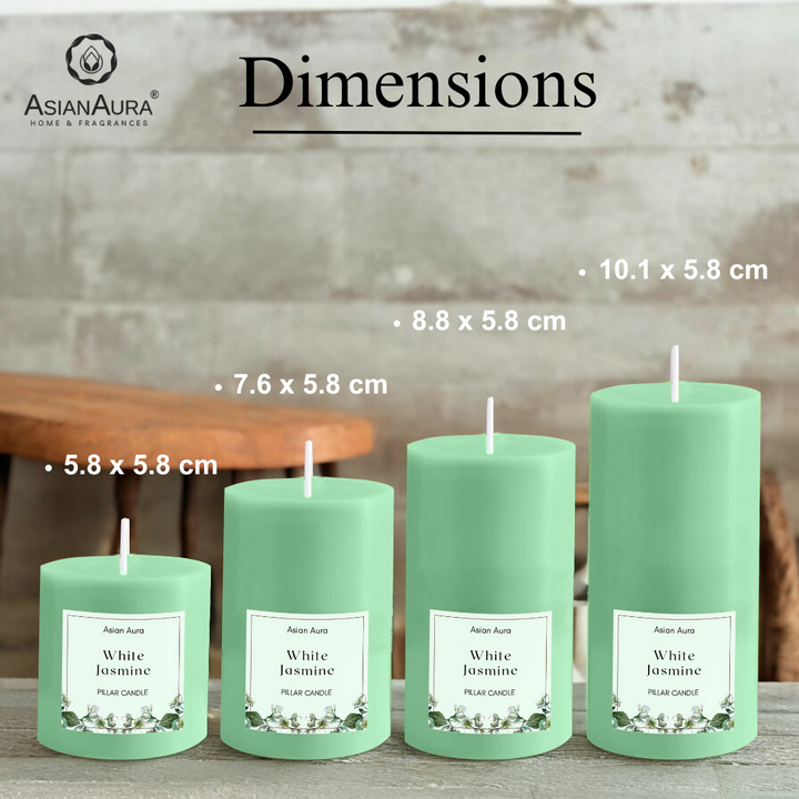 Jasmine Scented Pillar Candle Set