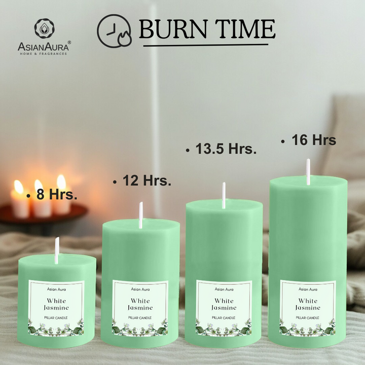 Jasmine Scented Pillar Candle Set