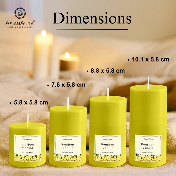 Bourbon Vanilla Scented Pillar Candle Set