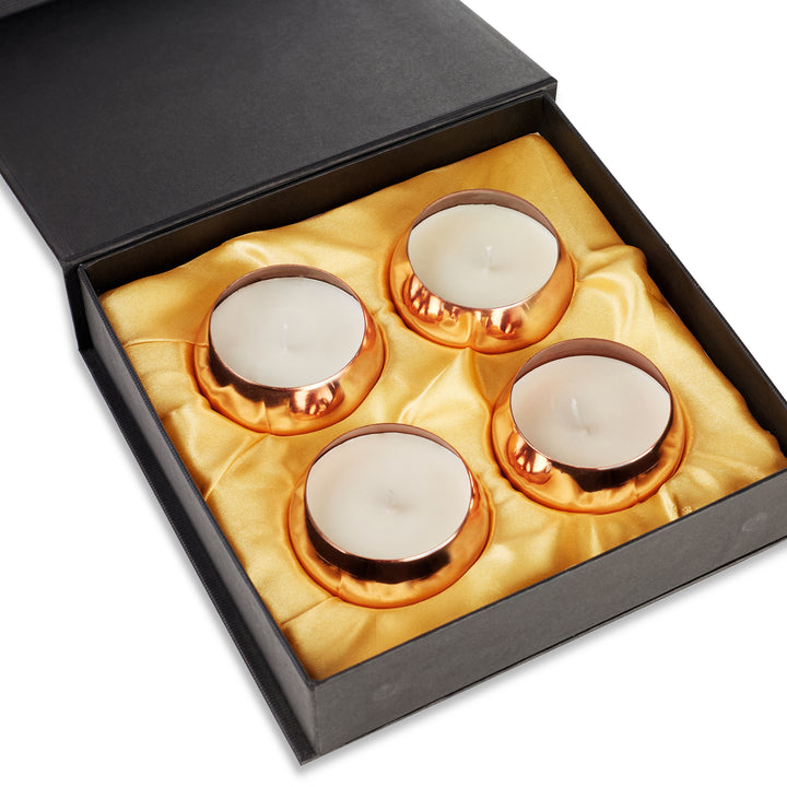 Copper Metal Candle (Pack of 4)