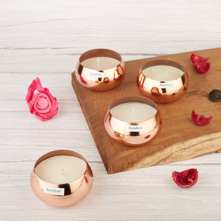 Copper Metal Candle (Pack of 4)