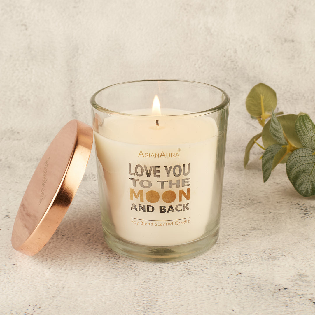 Clear Glass Jar Candle with 24k Gold Print