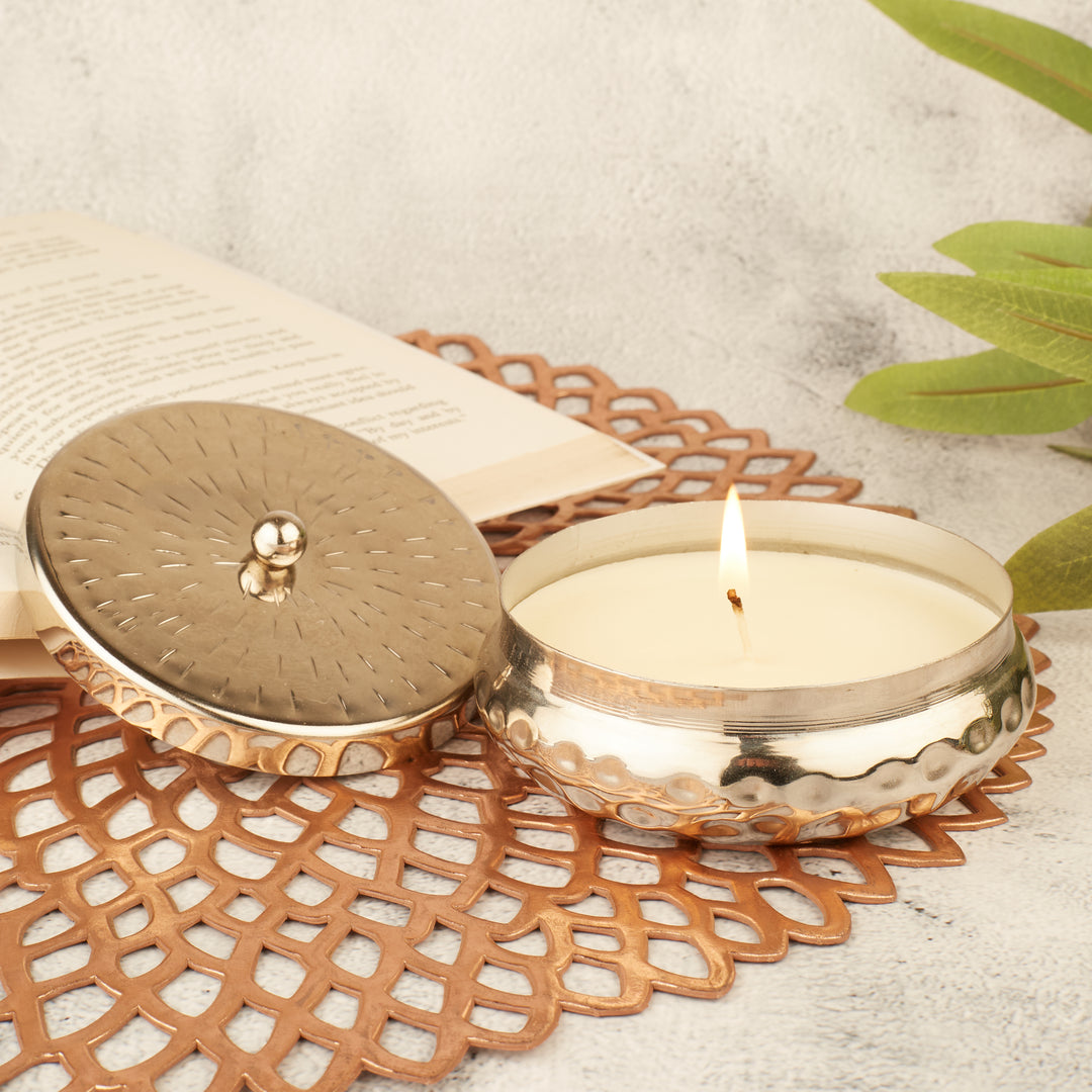 Rose Gold Urli Candle with Lid