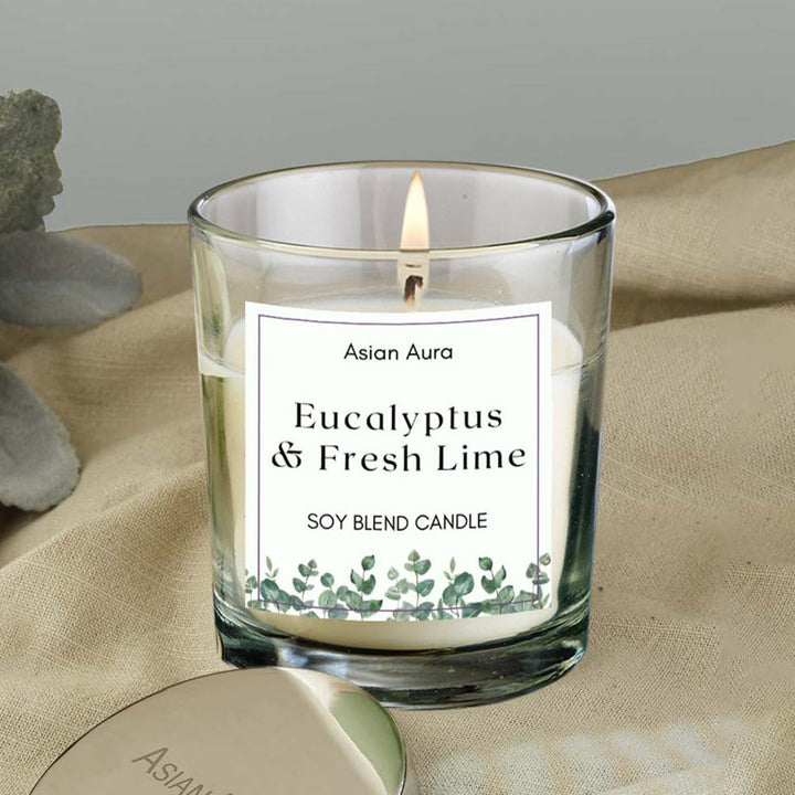 Eucalyptus & Fresh Lime Premium Glass Jar Candle