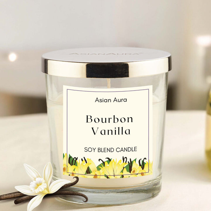 Bourbon Vanilla Premium Glass Jar Candle