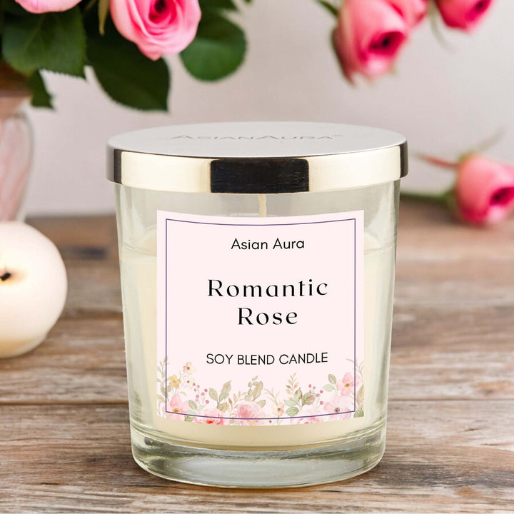 Romantic Rose Premium Glass Jar Candle