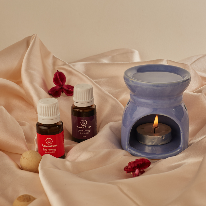 Blue Ceramic Candle Diffuser for Home Decor and Fragrance