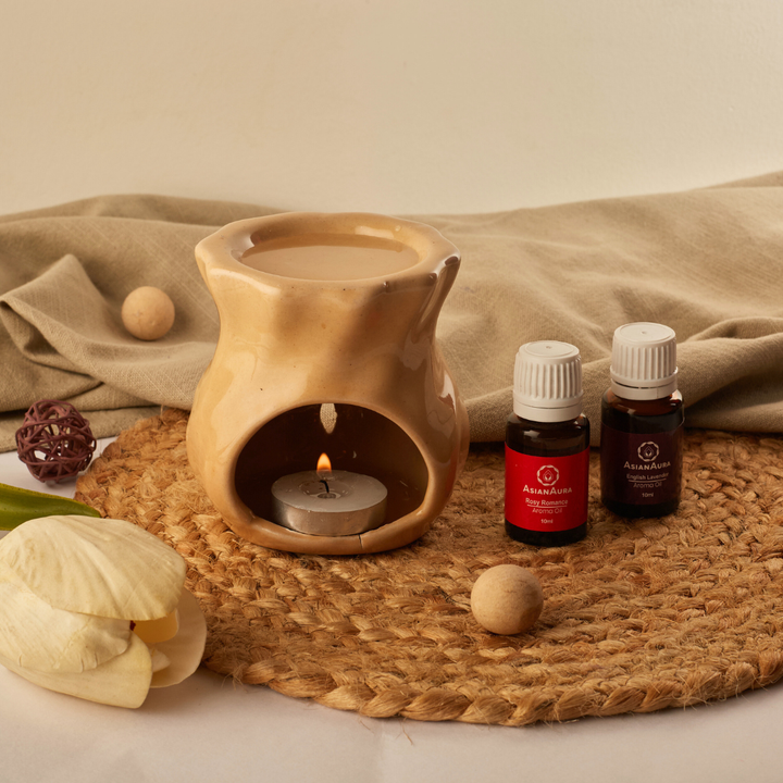 Brown Candle Diffuser with 10ml Aroma Oils