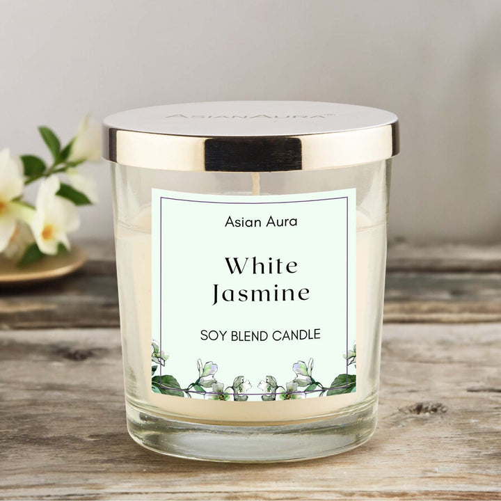 White Jasmine Premium Glass Jar Candle