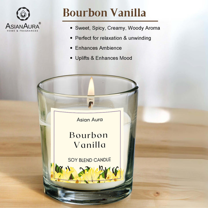 Bourbon Vanilla Premium Glass Jar Candle