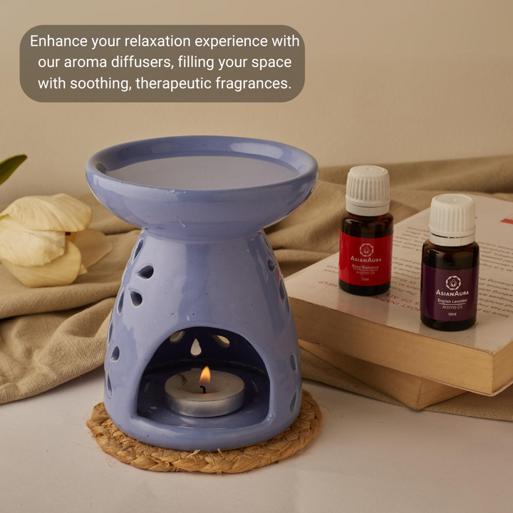 Blue Aroma Diffuser with Tealight Candle