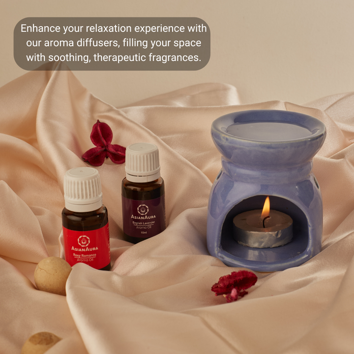 Blue Ceramic Candle Diffuser for Home Decor and Fragrance