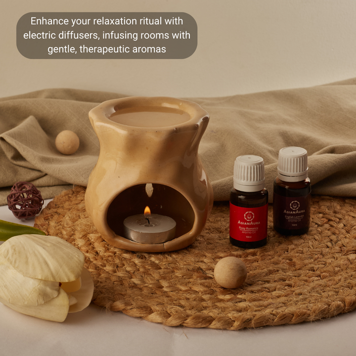 Brown Candle Diffuser with 10ml Aroma Oils