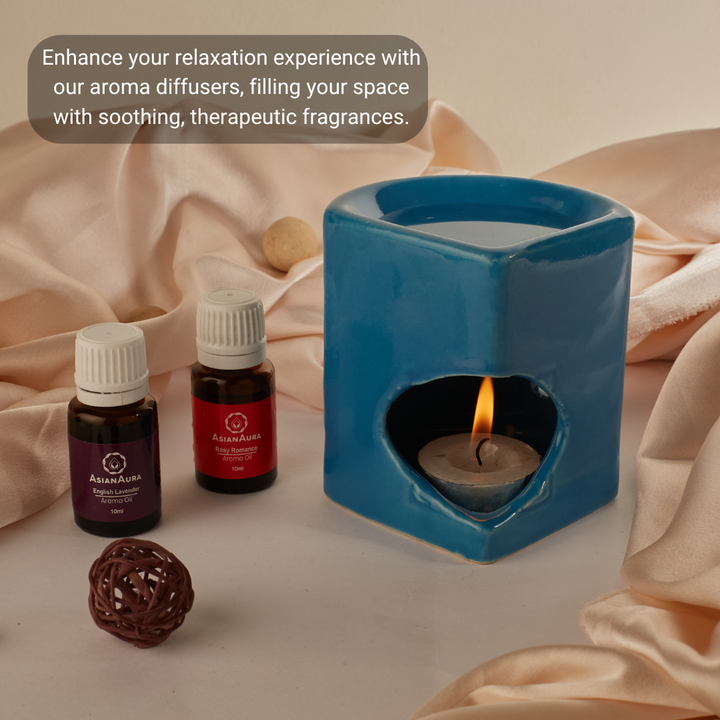 Blue Ceramic Candle Aroma Diffuser