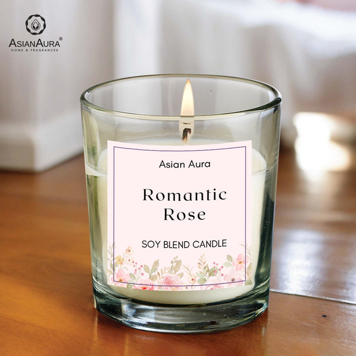 Romantic Rose Premium Glass Jar Candle