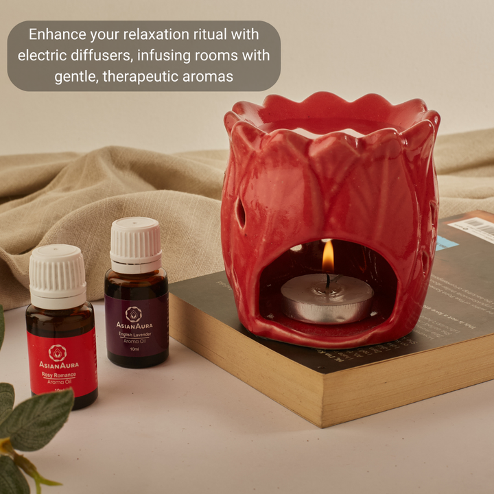 Red Candle Diffuser with a Tealight Candle