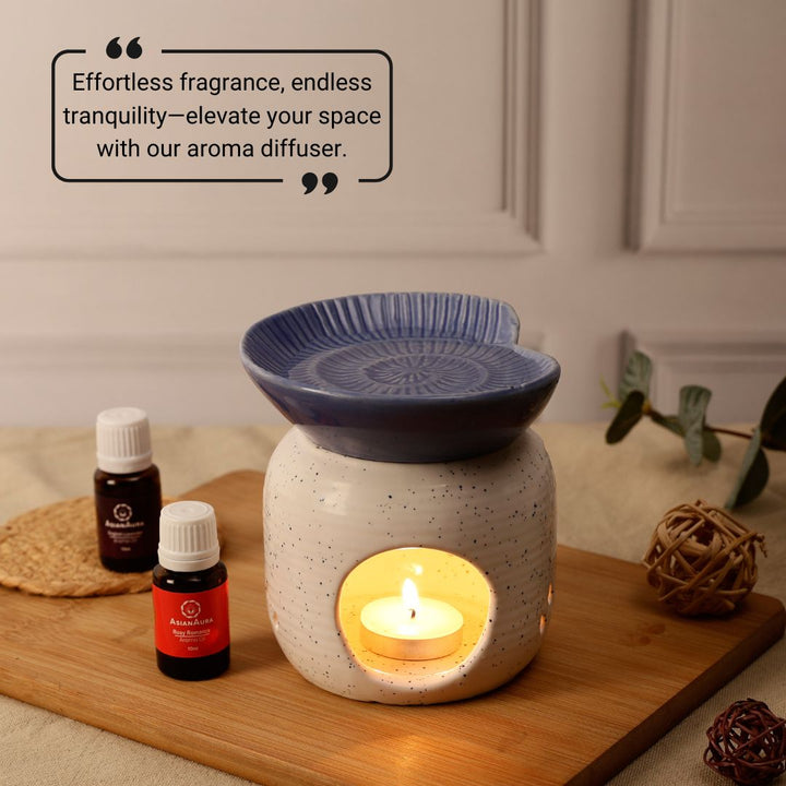 Round Shaped Candle Diffuser - White & Purple