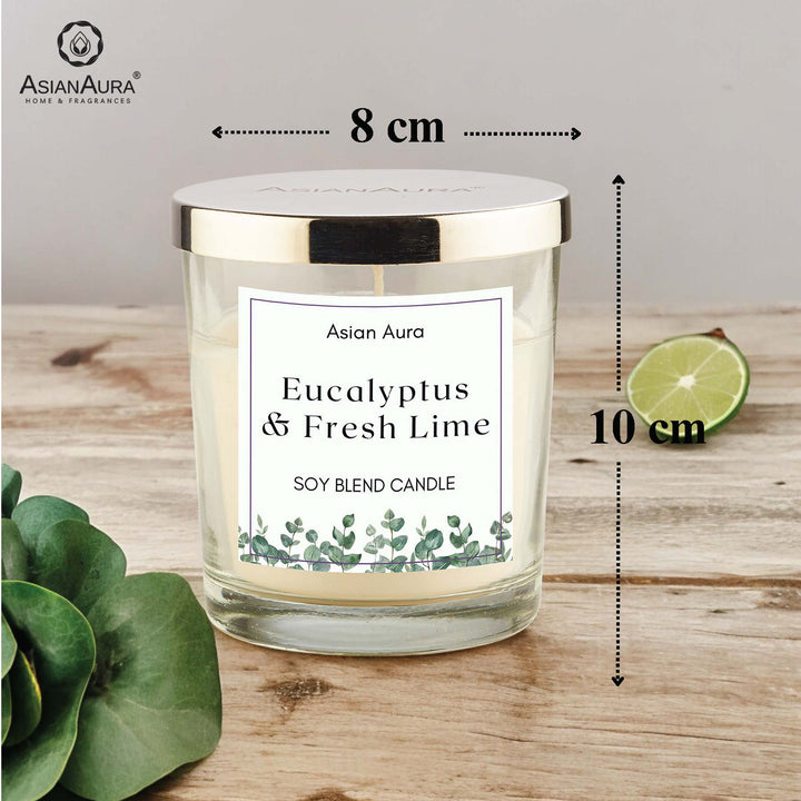 Eucalyptus & Fresh Lime Premium Glass Jar Candle