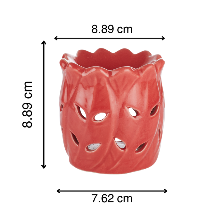 Red Candle Diffuser with a Tealight Candle