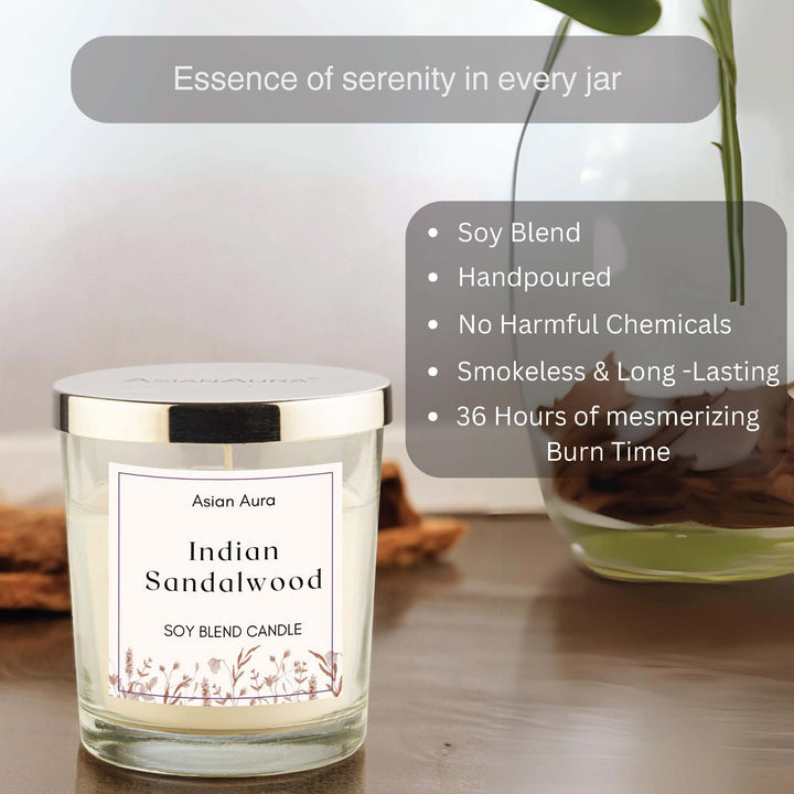 Indian Sandalwood Premium Glass Jar Candle