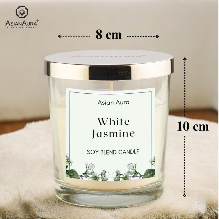 White Jasmine Premium Glass Jar Candle