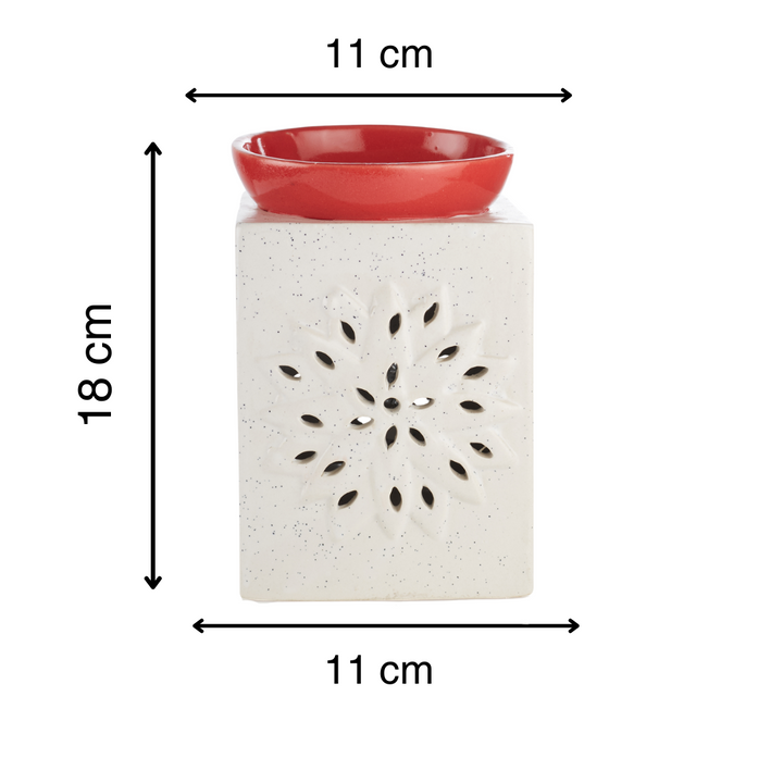 Red & White Ceramic Electric Diffuser For Home Fragrance