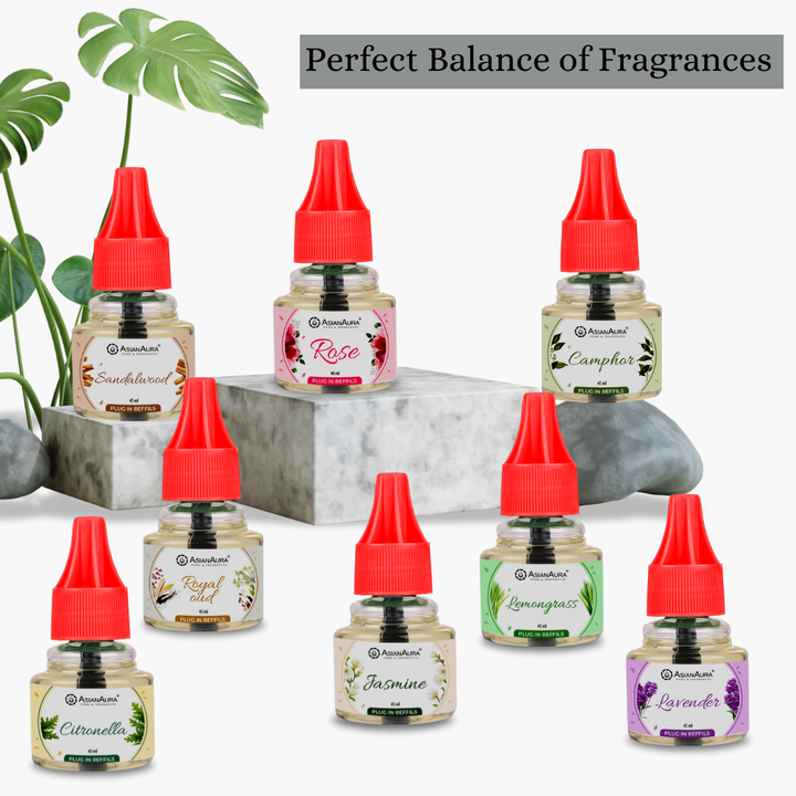 Scented plugin Refill Combo pack of 3, Lemongrass, Jasmine, Citronella Fragrances
