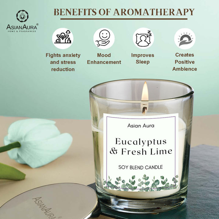 Eucalyptus & Fresh Lime Premium Glass Jar Candle