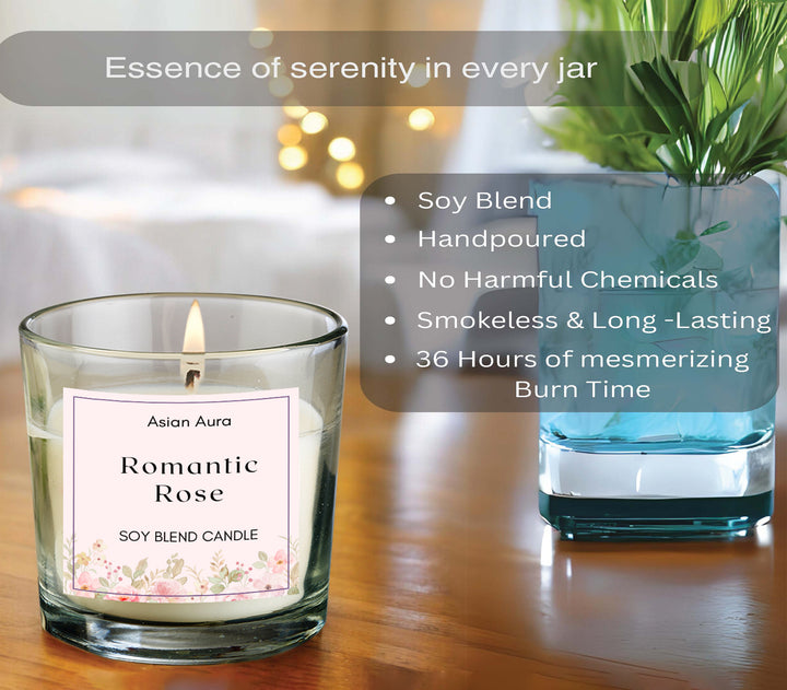 Romantic Rose Premium Glass Jar Candle