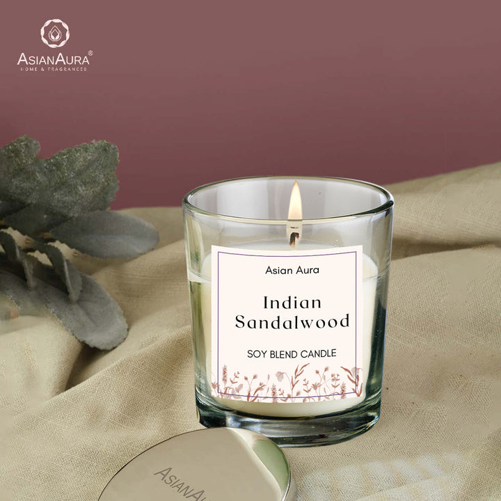 Indian Sandalwood Premium Glass Jar Candle