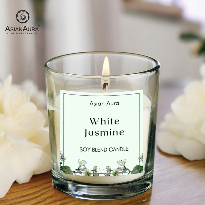 White Jasmine Premium Glass Jar Candle