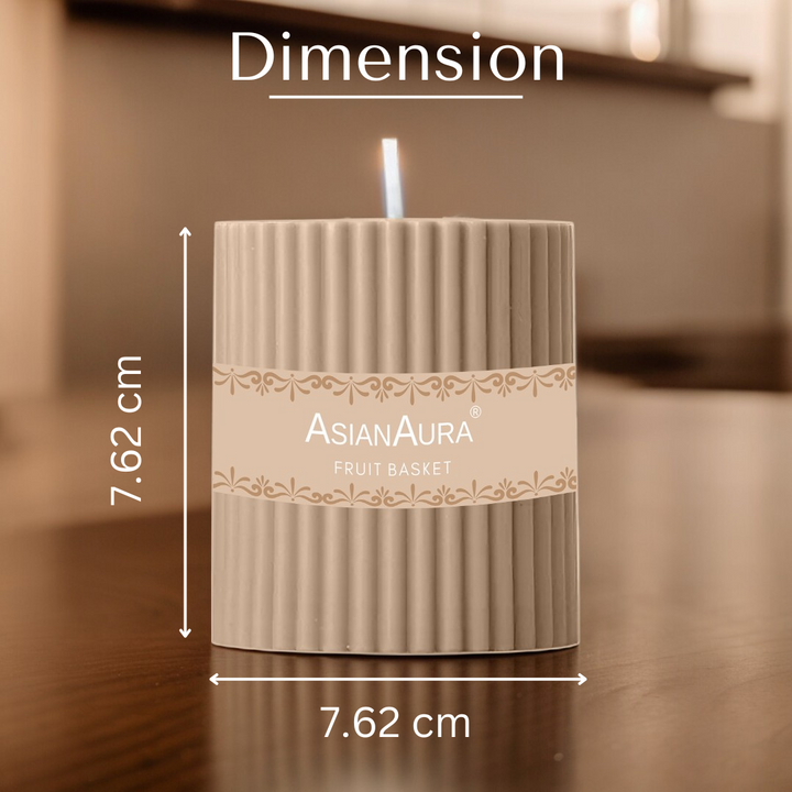 Fruit Basket Ribbed Pillar Candle