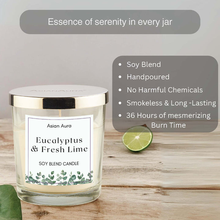 Eucalyptus & Fresh Lime Premium Glass Jar Candle