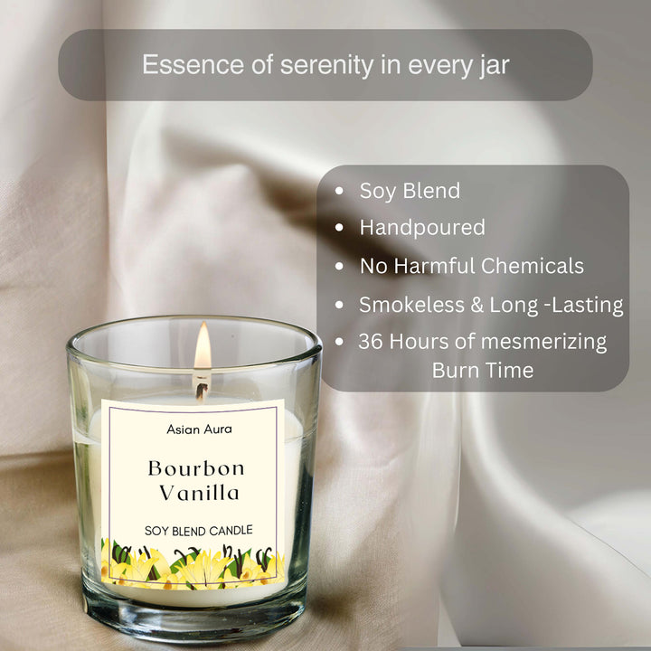 Bourbon Vanilla Premium Glass Jar Candle