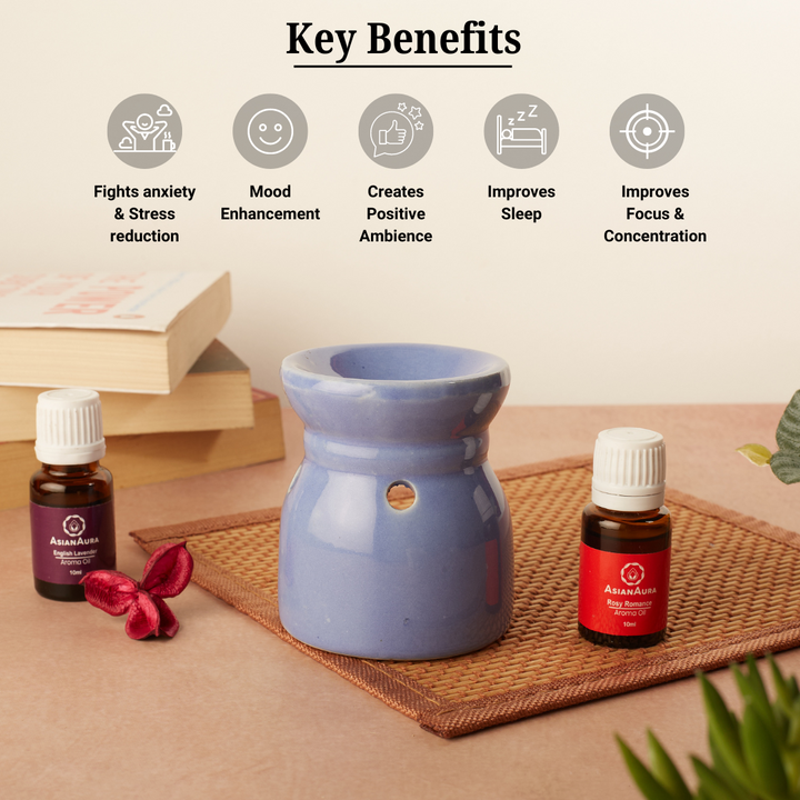 Blue Ceramic Candle Diffuser for Home Decor and Fragrance