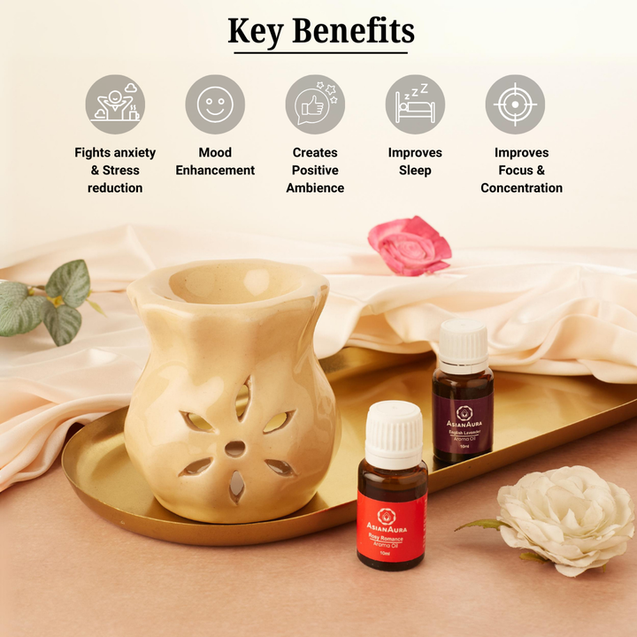 Brown Candle Diffuser with 10ml Aroma Oils