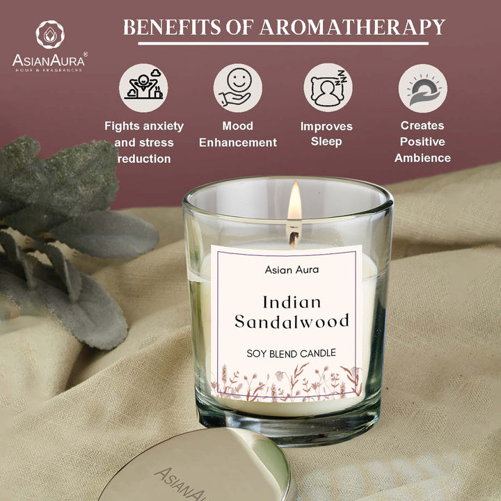 Indian Sandalwood Premium Glass Jar Candle