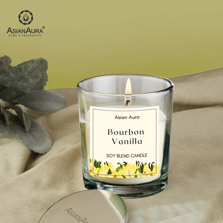Bourbon Vanilla Premium Glass Jar Candle
