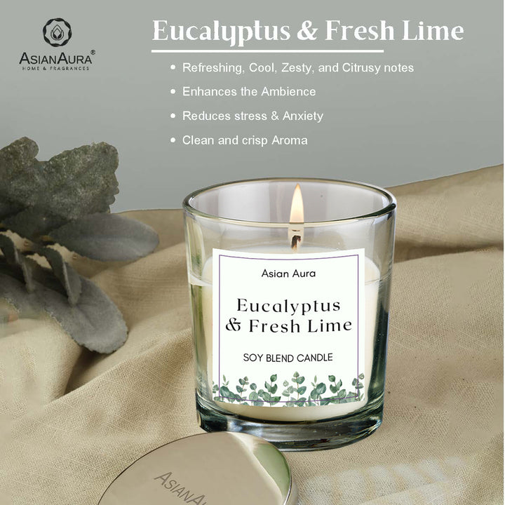 Eucalyptus & Fresh Lime Premium Glass Jar Candle
