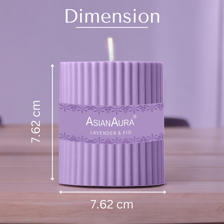 Lavender & Fig Ribbed Pillar Candle