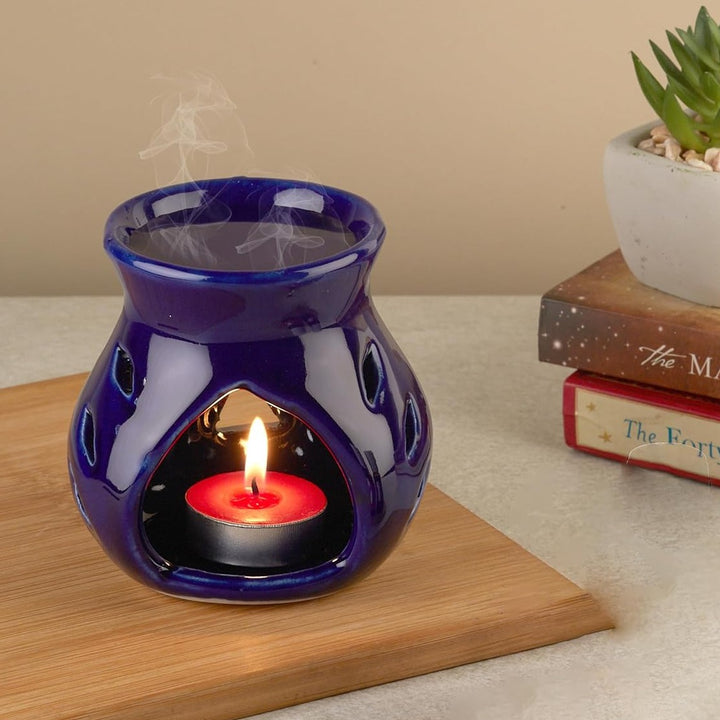 Blue Ceramic Aroma Candle Diffuser