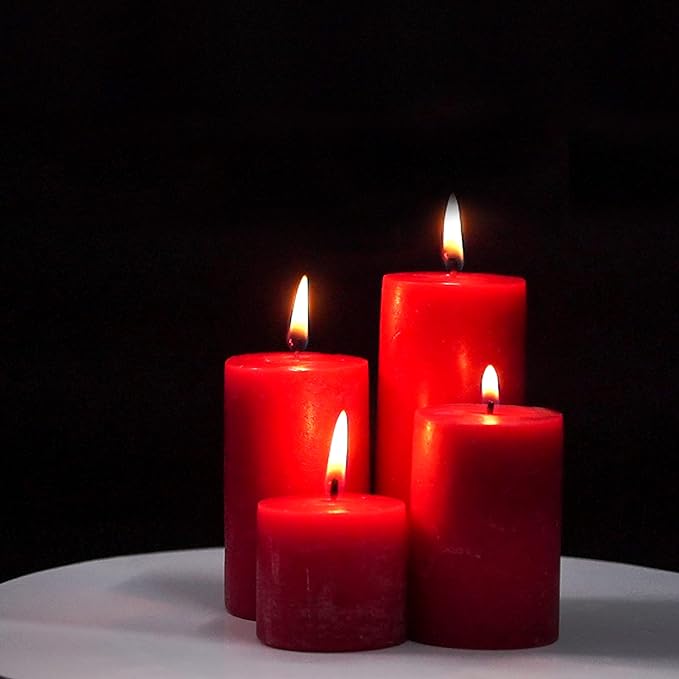 Strawberry Scented Pillar Candle Set