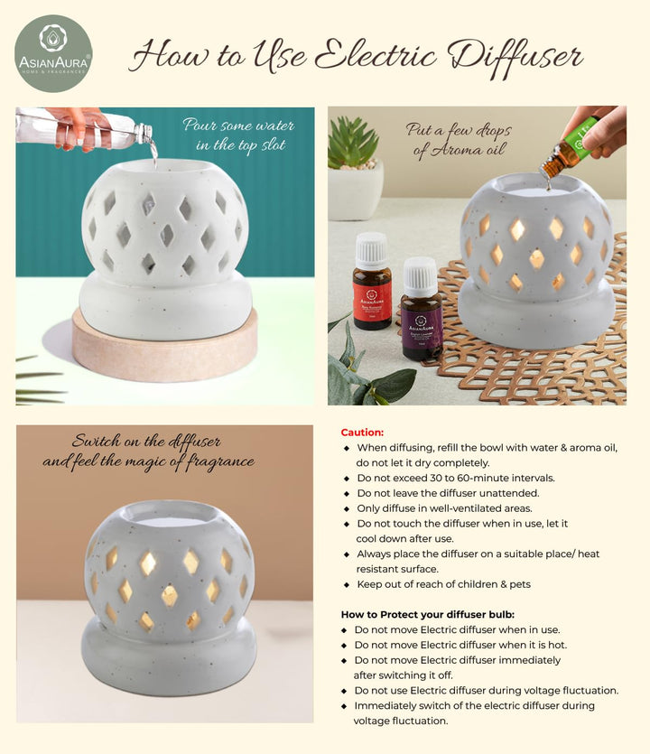 Diamond Carving Ceramic Electric Diffuser
