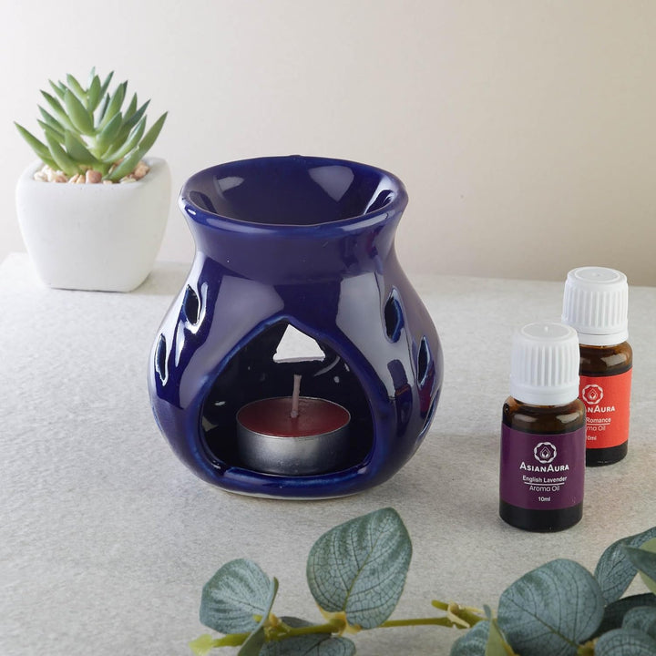 Blue Ceramic Aroma Candle Diffuser