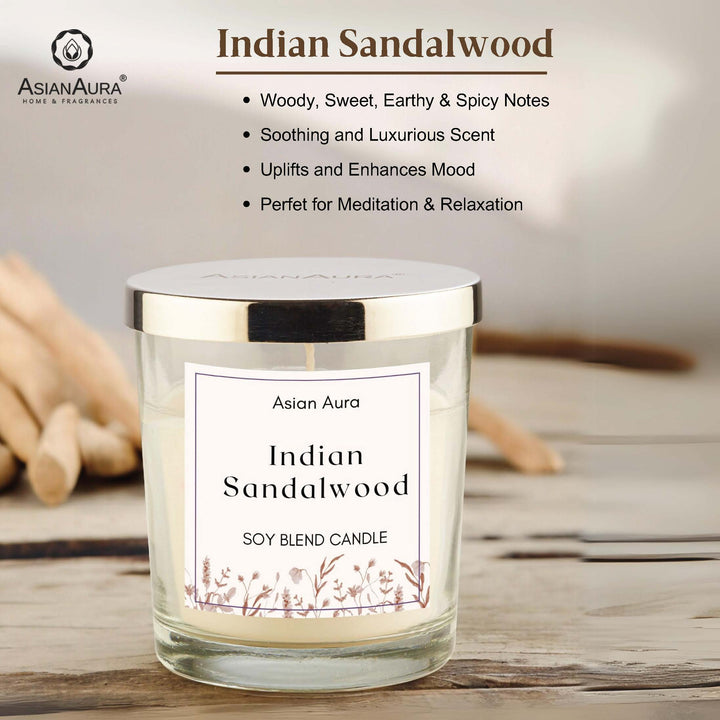 Indian Sandalwood Premium Glass Jar Candle