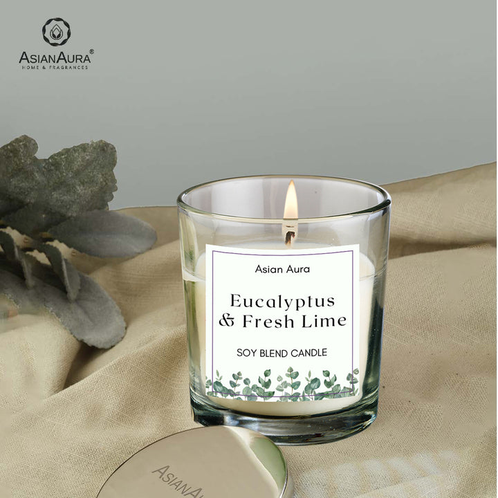 Eucalyptus & Fresh Lime Premium Glass Jar Candle