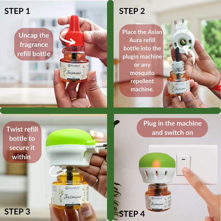 Scented plugin Refill Combo pack of 3, Lemongrass, Royal Oud, Citronella Fragrances