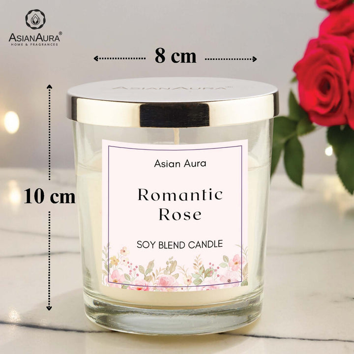 Romantic Rose Premium Glass Jar Candle